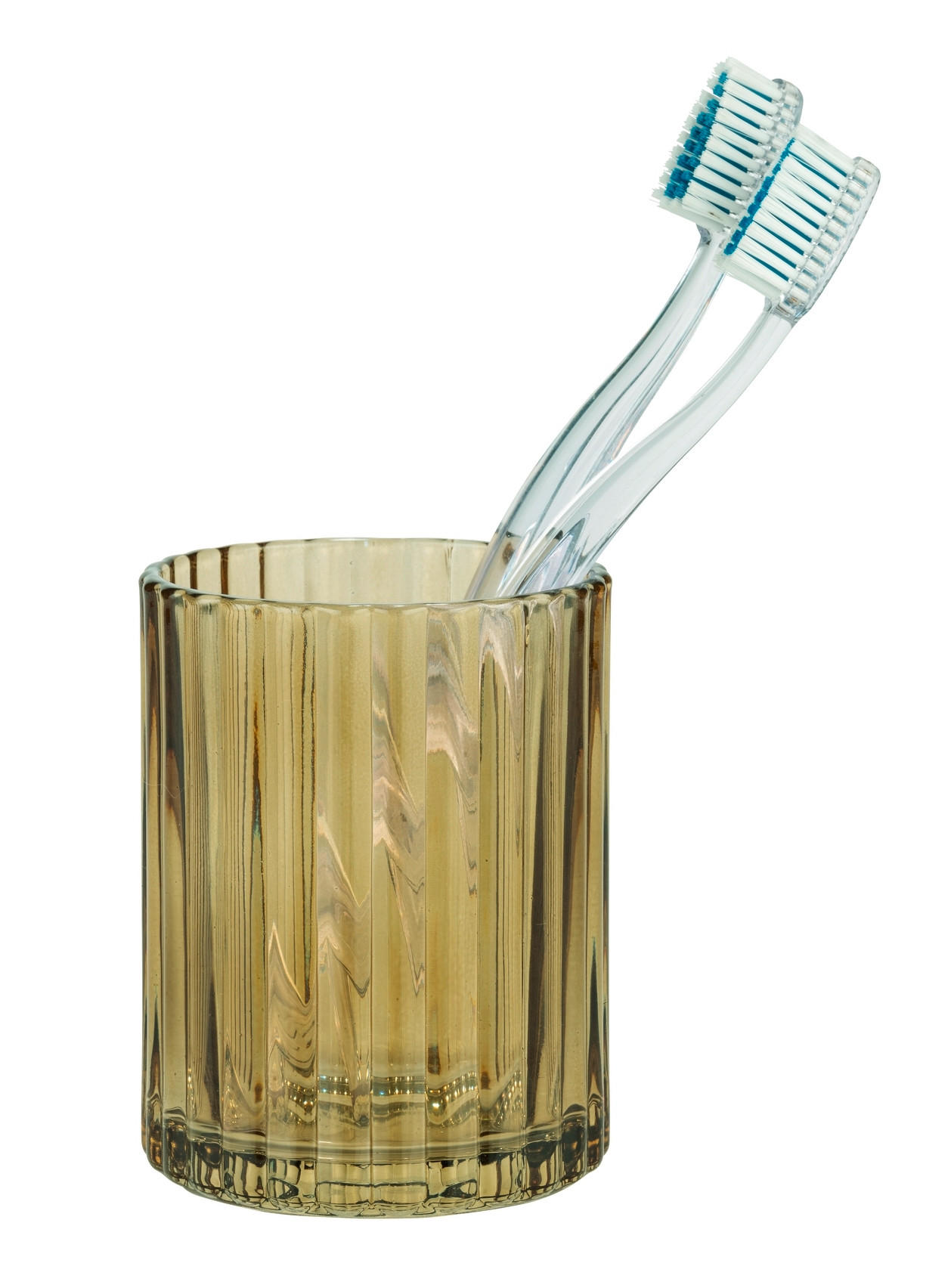 ZAHNPUTZBECHER Glas  - Braun/Grün, Basics, Glas (7,7/10/7,7cm) - Wenko