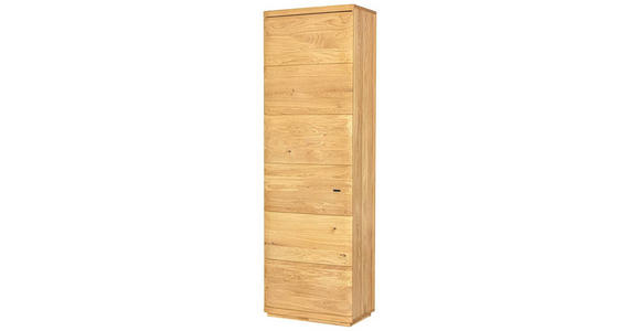 GARDEROBENSCHRANK 60/206/38 cm  - Eichefarben/Schwarz, Natur, Holz/Metall (60/206/38cm) - Linea Natura