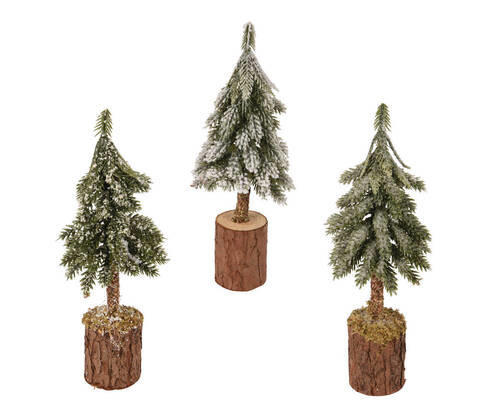 BOŽIČNA JELKA  - zelena/rjava, Basics, umetna masa (21cm)