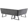 ECKBANK 152/190 cm Webstoff, Mikrofaser Grau, Schwarz   - Schwarz/Grau, KONVENTIONELL, Textil/Metall (152/190cm) - Carryhome