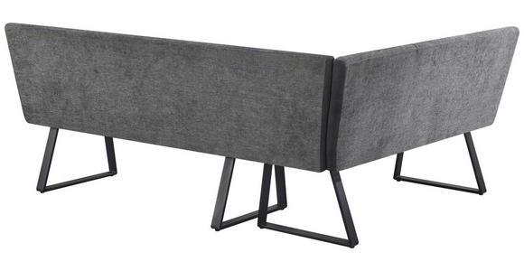 ECKBANK 152/190 cm Webstoff, Mikrofaser Grau, Schwarz - Schwarz/Grau, KONVENTIONELL, Textil/Metall (152/190cm) - Carryhome