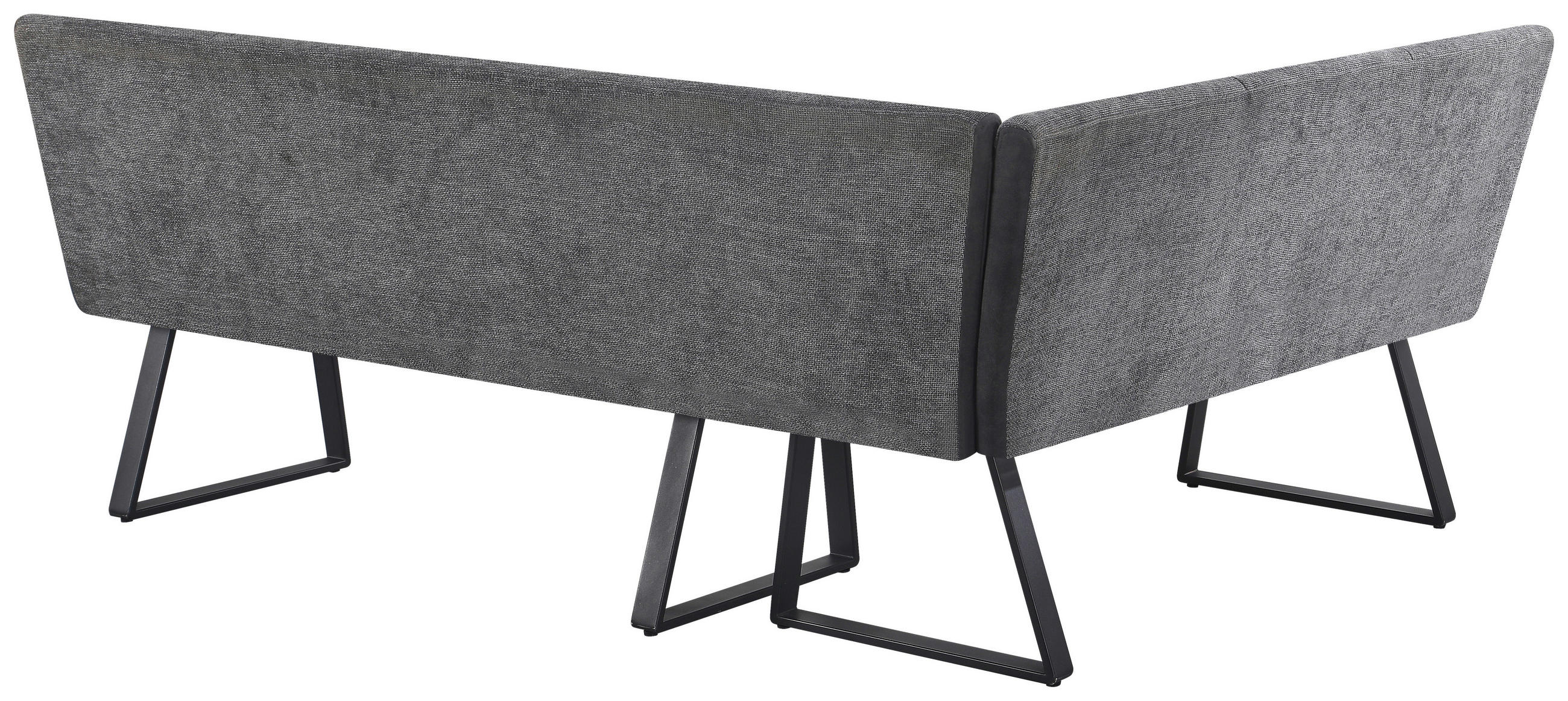 ECKBANK 152/190 cm Webstoff, Mikrofaser Grau, Schwarz   - Schwarz/Grau, KONVENTIONELL, Textil/Metall (152/190cm) - Carryhome