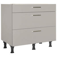 SCHUBKASTENUNTERSCHRANK 90/87/56 cm  in Grau  - Edelstahlfarben/Grau, MODERN, Holzwerkstoff/Metall (90/87/56cm) - Nobilia