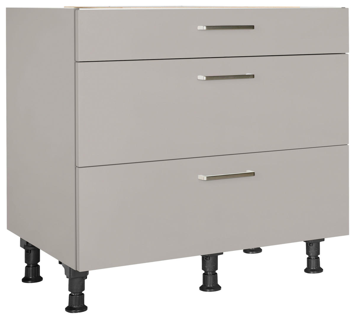 SCHUBKASTENUNTERSCHRANK 90/87/56 cm  in Grau  - Edelstahlfarben/Grau, MODERN, Holzwerkstoff/Metall (90/87/56cm) - Nobilia