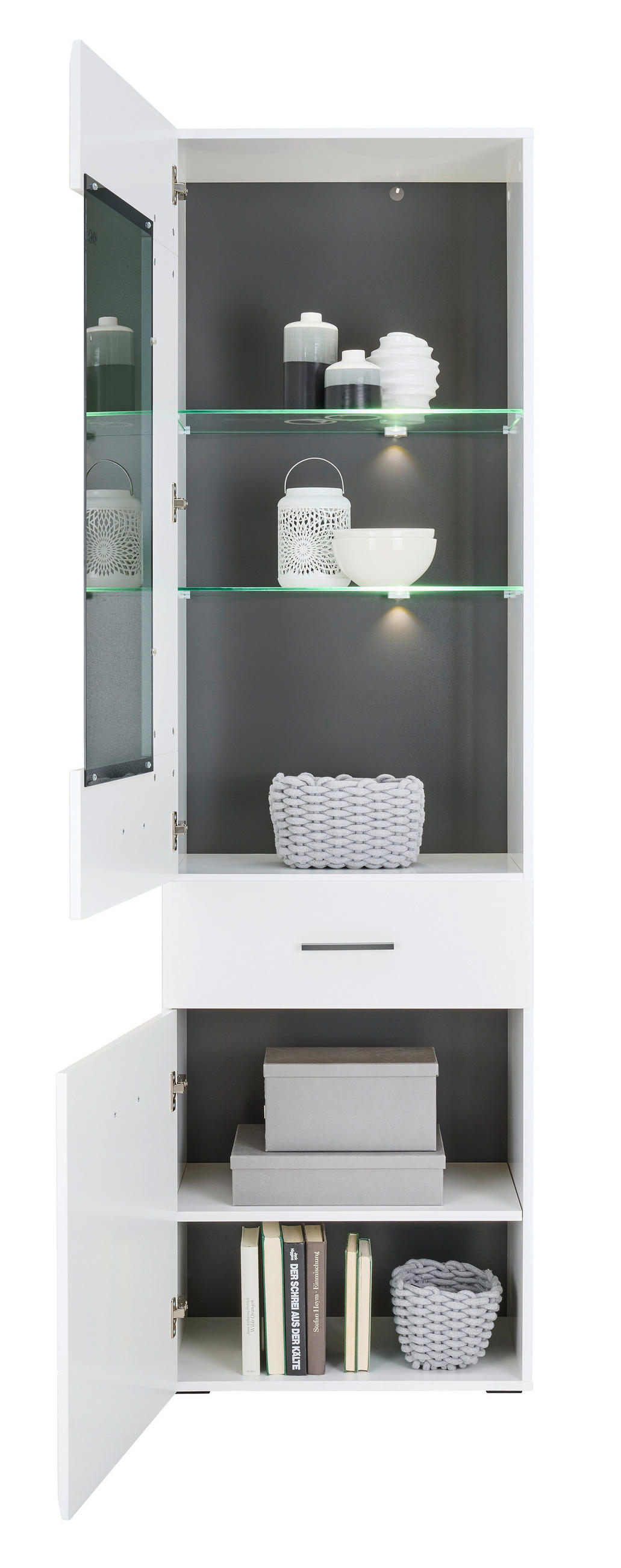 VITRIN antracit, fehér  - antracit/fehér, Basics, műanyag/faalapú anyag (60/206,2/41,6cm) - Hom`in