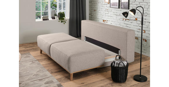 BOXSPRINGSOFA Hellgrau  - Hellgrau, Design, Holz/Textil (203/97/107cm) - Dieter Knoll