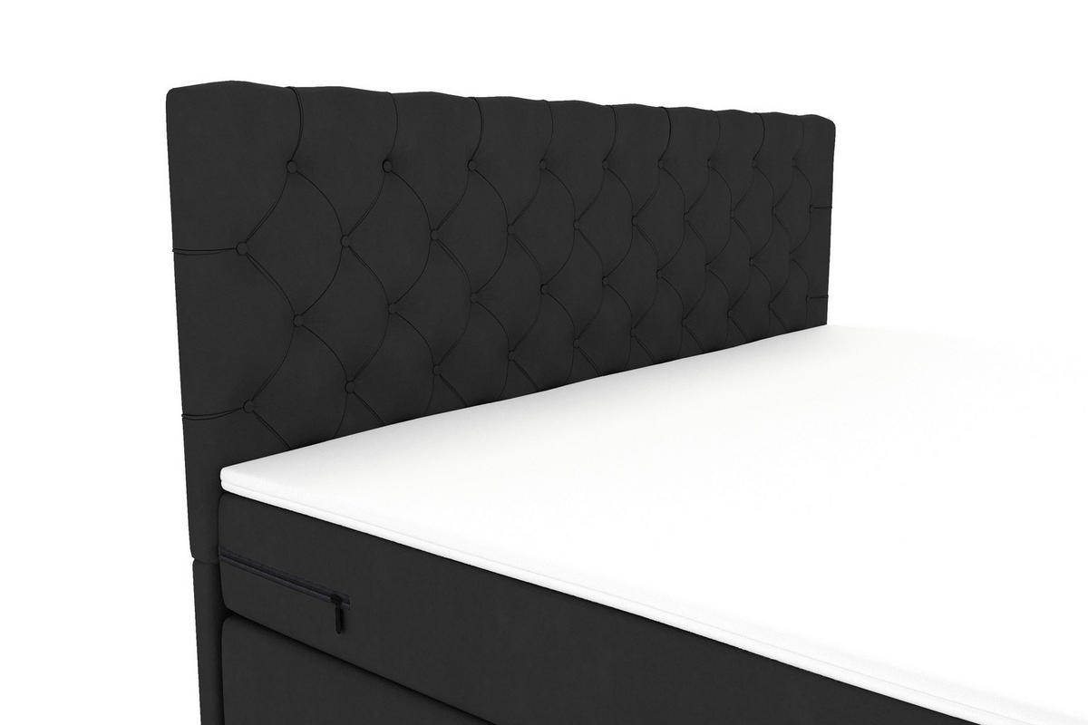 BOXSPRINGBETT 180/200 cm  in Anthrazit  - Anthrazit/Schwarz, Konventionell, Textil/Metall (180/200cm) - Carryhome