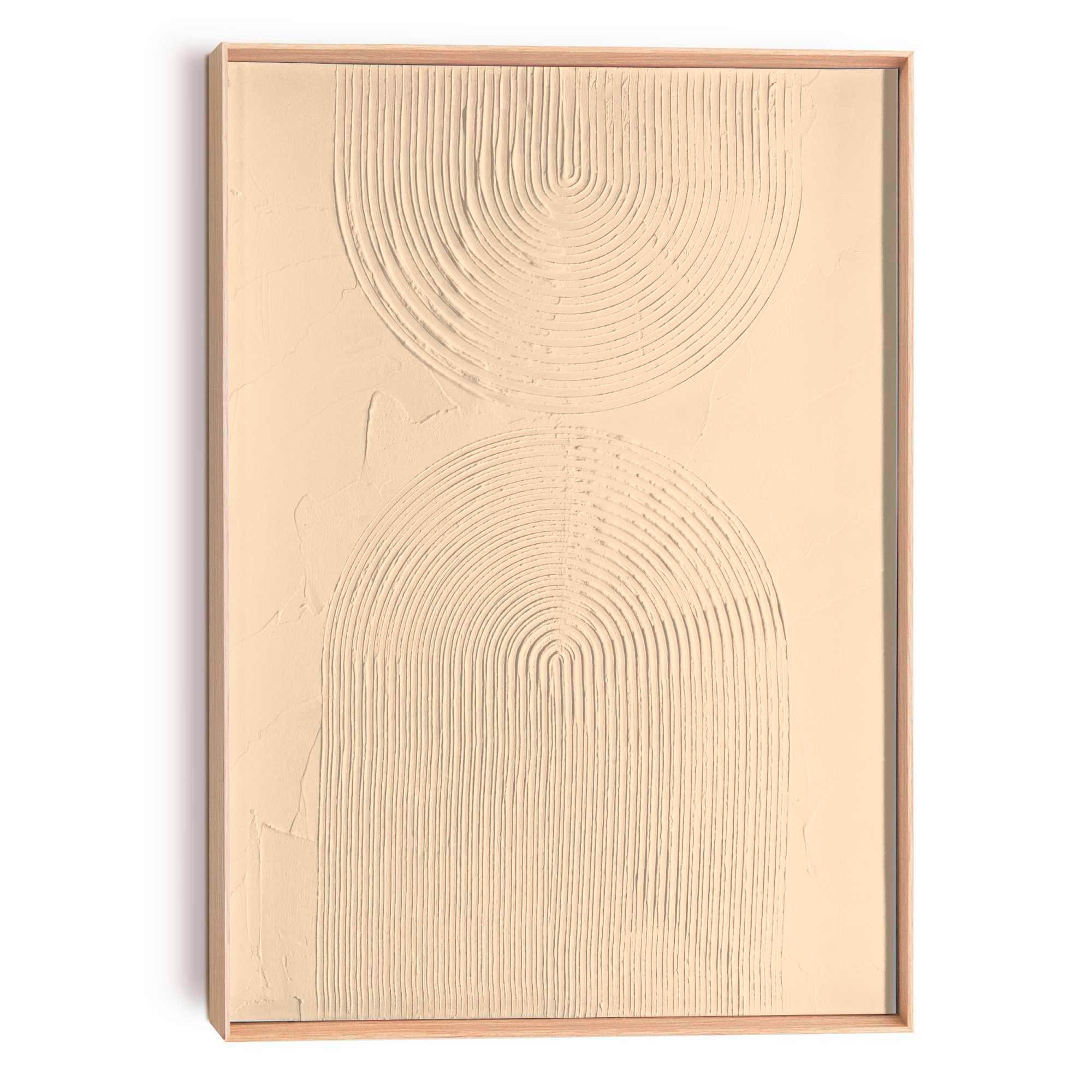 UNIKAT Abstraktes 50/70/3 cm  - Creme/Schwarz, Basics, Holz (50/70/3cm) - Reinders!