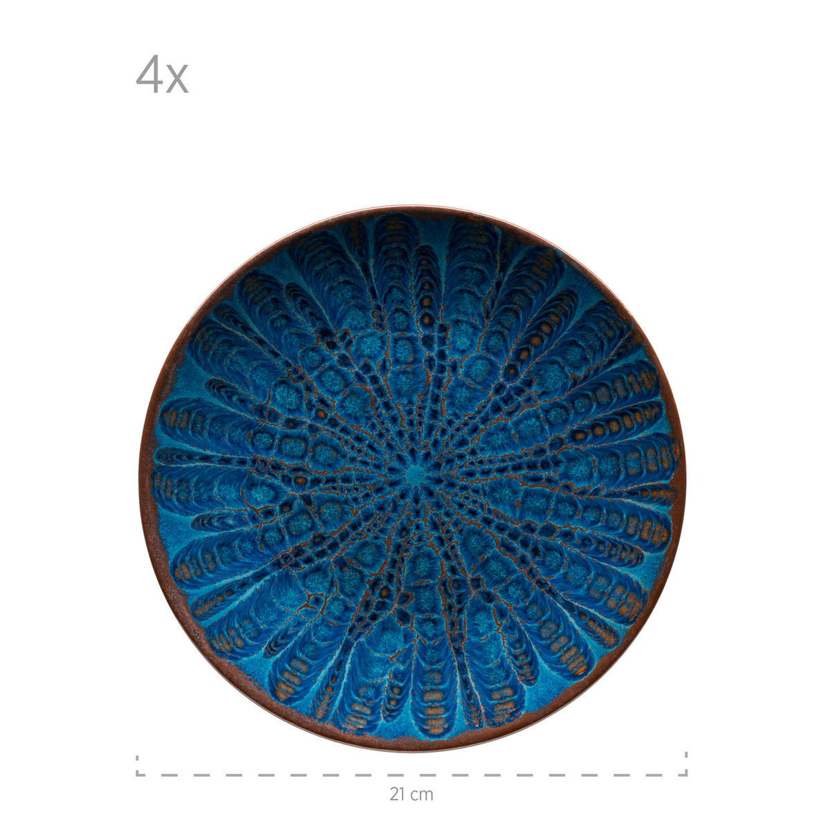 TAFELSERVICE Blau 12-teilig  - Blau, Basics, Keramik - Mäser