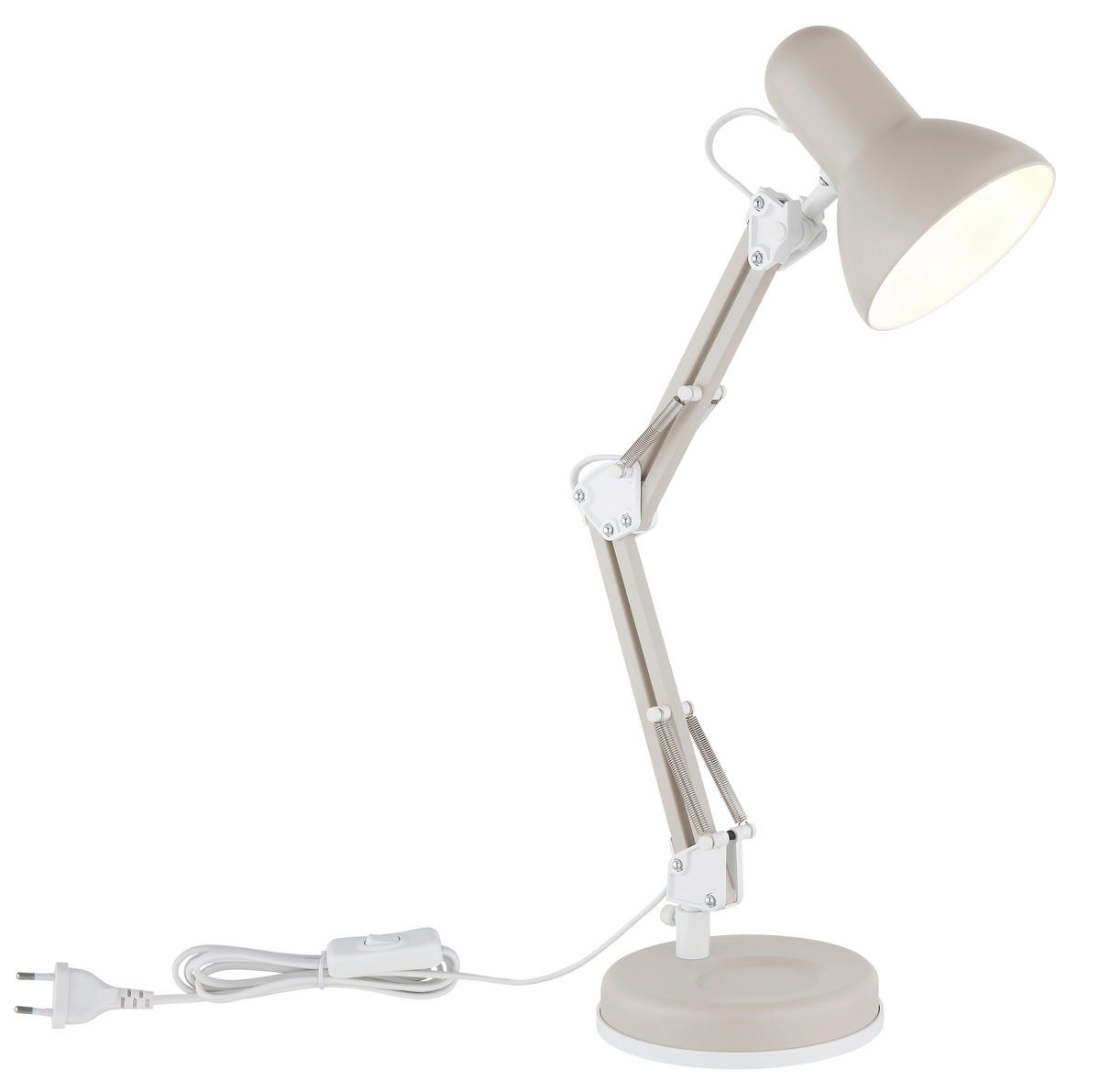 TISCHLEUCHTE FAMOUS 40/15/59 cm  - Sandfarben/Weiß, Design, Kunststoff/Metall (40/15/59cm) - Globo