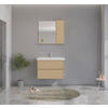 BADEZIMMER 3-teilig  in  - Eichefarben/Weiß Hochglanz, MODERN, Glas/Keramik (80/119/45cm) - MID.YOU