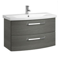 MOSDÓ ALSÓSZEKRÉNY 80/49,2/43 cm  - grafitszürke/krómszínű, Basics, faalapú anyag (80/49,2/43cm) - Sadena