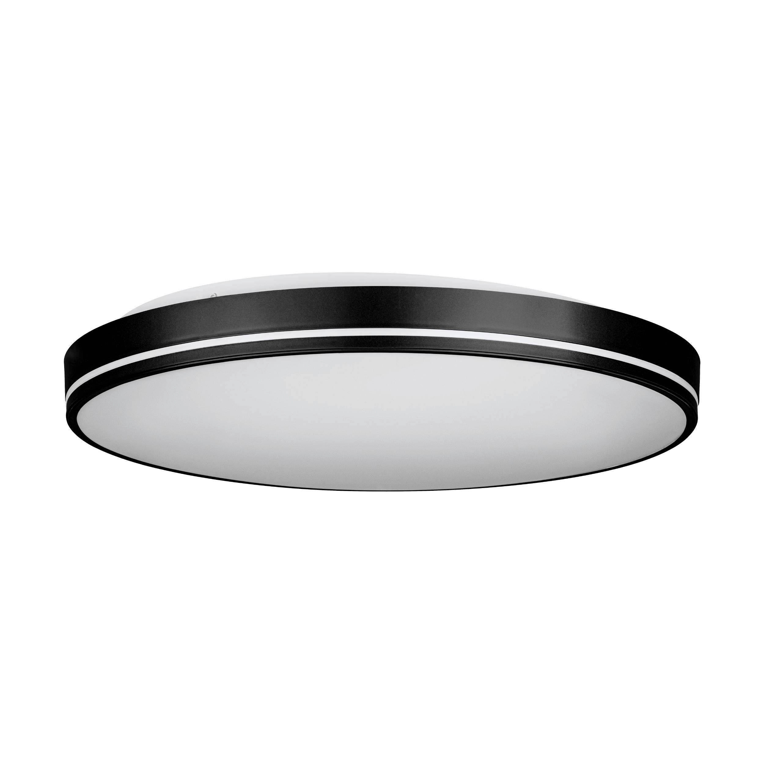 DECKENLEUCHTE 39,5/7,5 cm   - Schwarz/Weiß, Basics, Kunststoff/Metall (39,5/7,5cm) - Eglo