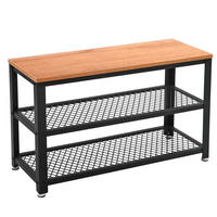 REGÁL NA TOPÁNKY, čierna, svetlohnedá, 73/45/30 cm - svetlohnedá/čierna, Trend, kov/kompozitné drevo (73/45/30cm) - Boxxx