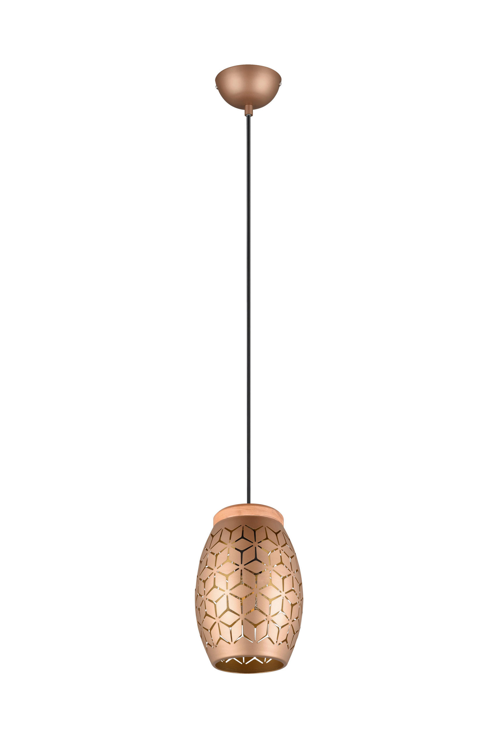 PENDELLEUCHTE Bidar 15/150 cm   - Bronzefarben, KONVENTIONELL, Holz/Metall (15/150cm)