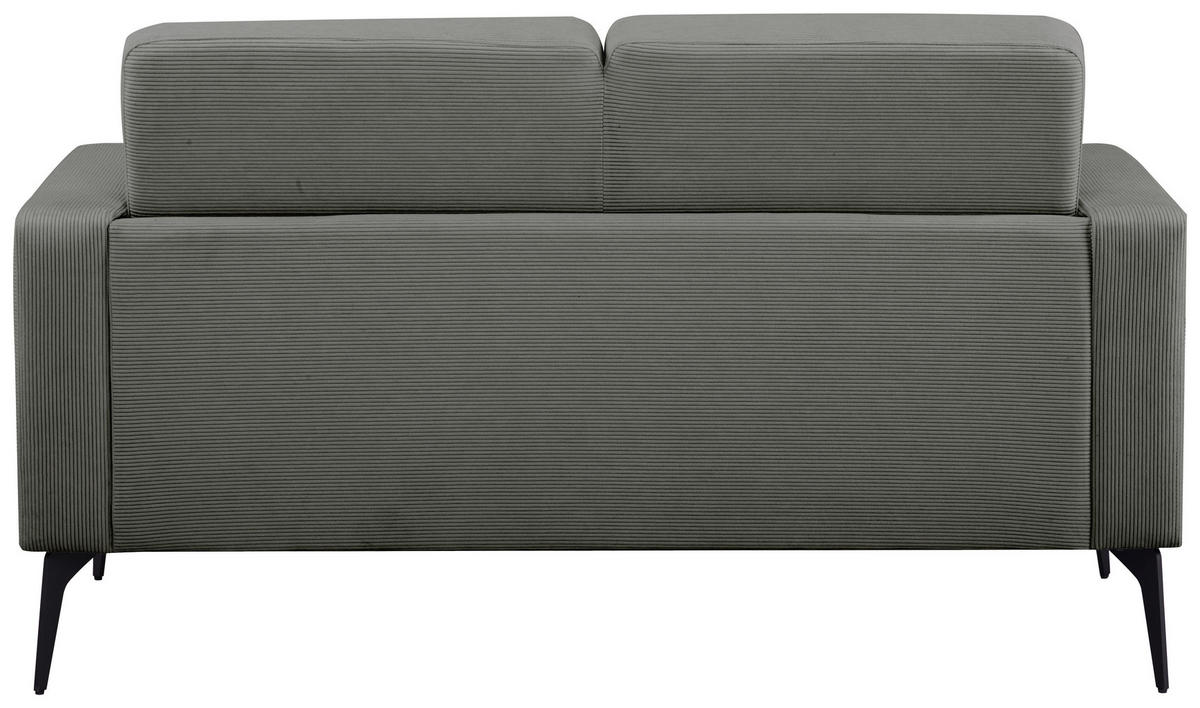 2-SITZER-SOFA Feincord Grau  - Schwarz/Grau, MODERN, Textil/Metall (142/82/76cm) - MID.YOU