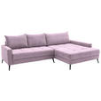 ECKSOFA  in Cord Lila  280/173 cm  - Lila/Schwarz, KONVENTIONELL, Textil/Metall (280/173cm) - Hom`in