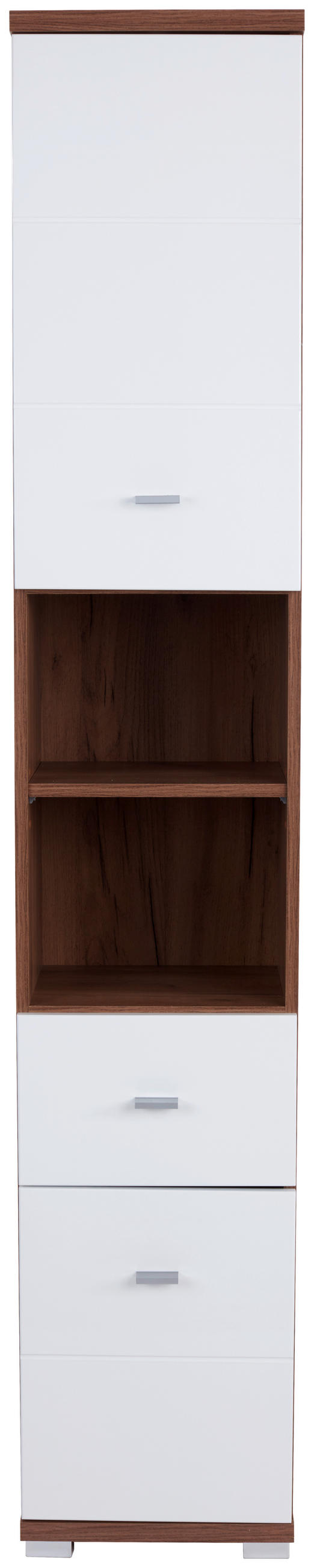 HOCHSCHRANK 35,5/190/31,5 cm  - Eichefarben/Alufarben, KONVENTIONELL, Holzwerkstoff/Kunststoff (35,5/190/31,5cm) - MID.YOU