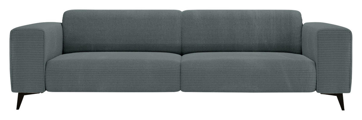 3-SITZER-SOFA Cord Graphitfarben  - Schwarz/Graphitfarben, KONVENTIONELL, Textil/Metall (237/75/104cm) - Carryhome