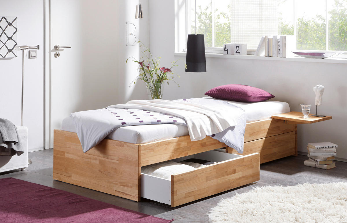 STAURAUMBETT 120/200 cm  in Buchefarben  - Buchefarben, KONVENTIONELL, Holz (120/200cm) - Hasena