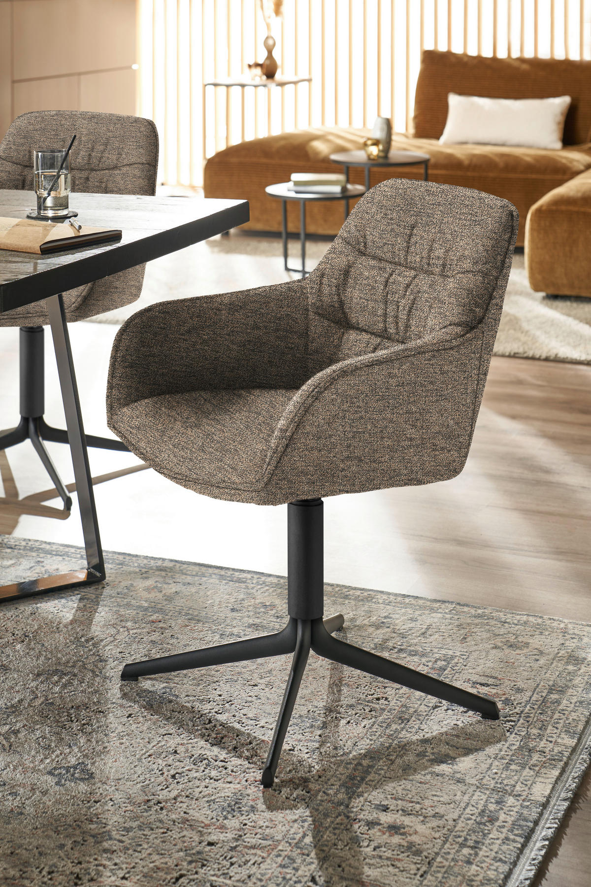 ARMLEHNSTUHL  in Eisen Bouclé  - Taupe, Design, Textil/Metall (62/87/61cm) - Musterring