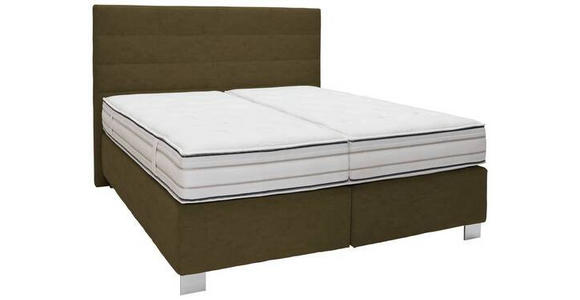 BOXSPRINGBETT 180/200 cm  in Olivgrün  - Alufarben/Olivgrün, KONVENTIONELL, Holzwerkstoff/Textil (180/200cm) - Dieter Knoll