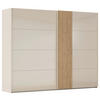 SCHWEBETÜRENSCHRANK  in Champagner, Eichefarben  - Champagner/Eichefarben, Design, Glas/Holzwerkstoff (262/223/68cm) - Novel