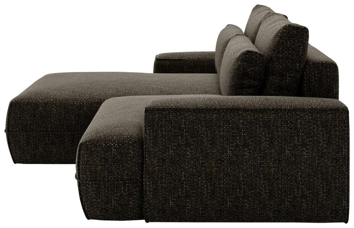 ECKSOFA in Struktur Schwarz  - Schwarz, Design, Kunststoff/Textil (156/272cm) - Livetastic