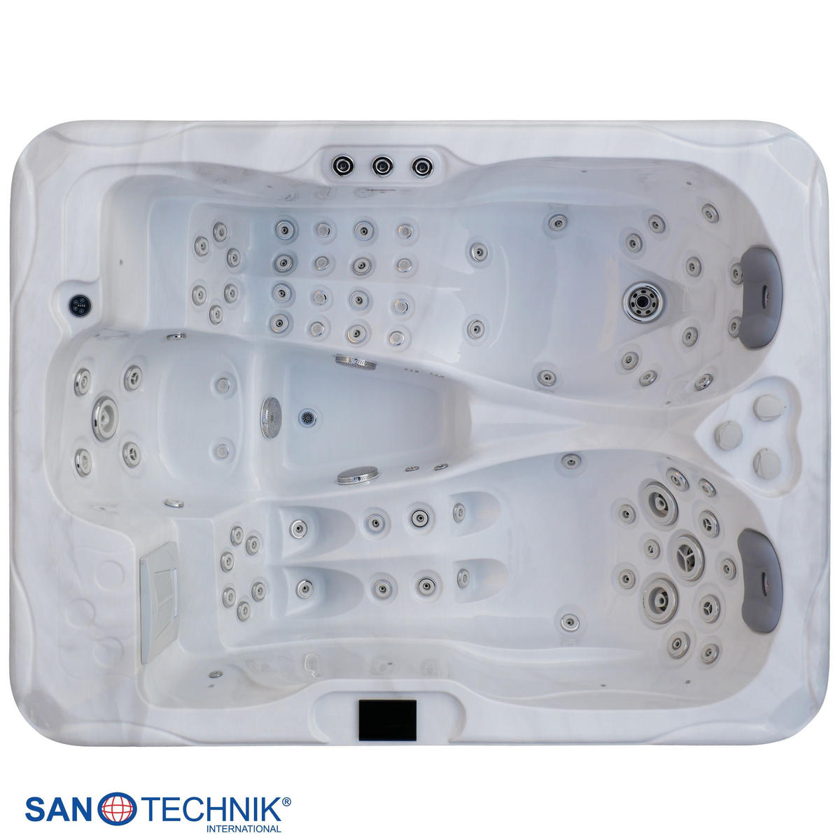 WHIRLPOOL Capri  - Grauweiß, KONVENTIONELL, Kunststoff (210/160/90cm) - Sanotechnik