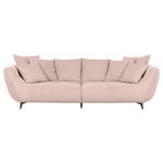 BIGSOFA Flachgewebe Rosa  - Schwarz/Rosa, KONVENTIONELL, Textil/Metall (294/77/132cm) - Carryhome