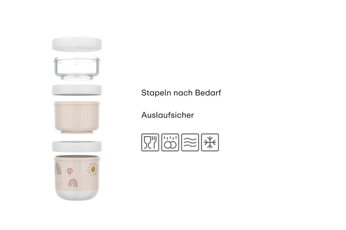 SNACKBOX  Mio  - Salbeigrün/Multicolor, Basics, Kunststoff (8.6/21,8/9,6cm) - Mepal