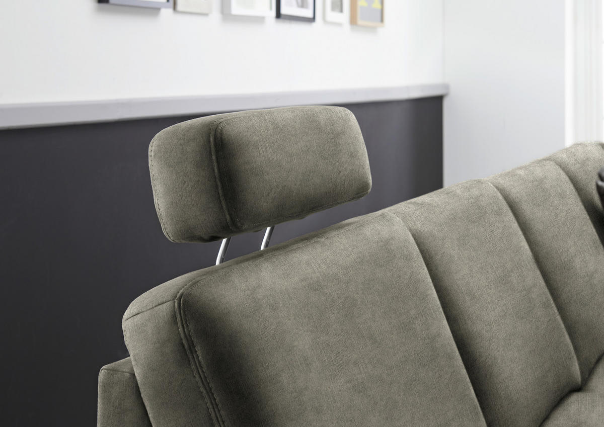 WOHNLANDSCHAFT in Velours Grau  - Eichefarben/Grau, Konventionell, Holz/Textil (235/316/167cm) - Beldomo System