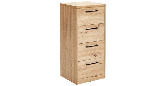 KOMMODE  in 38/84/36 cm  - Schwarz/Eiche Artisan, Basics, Holzwerkstoff/Kunststoff (38/84/36cm) - Xora