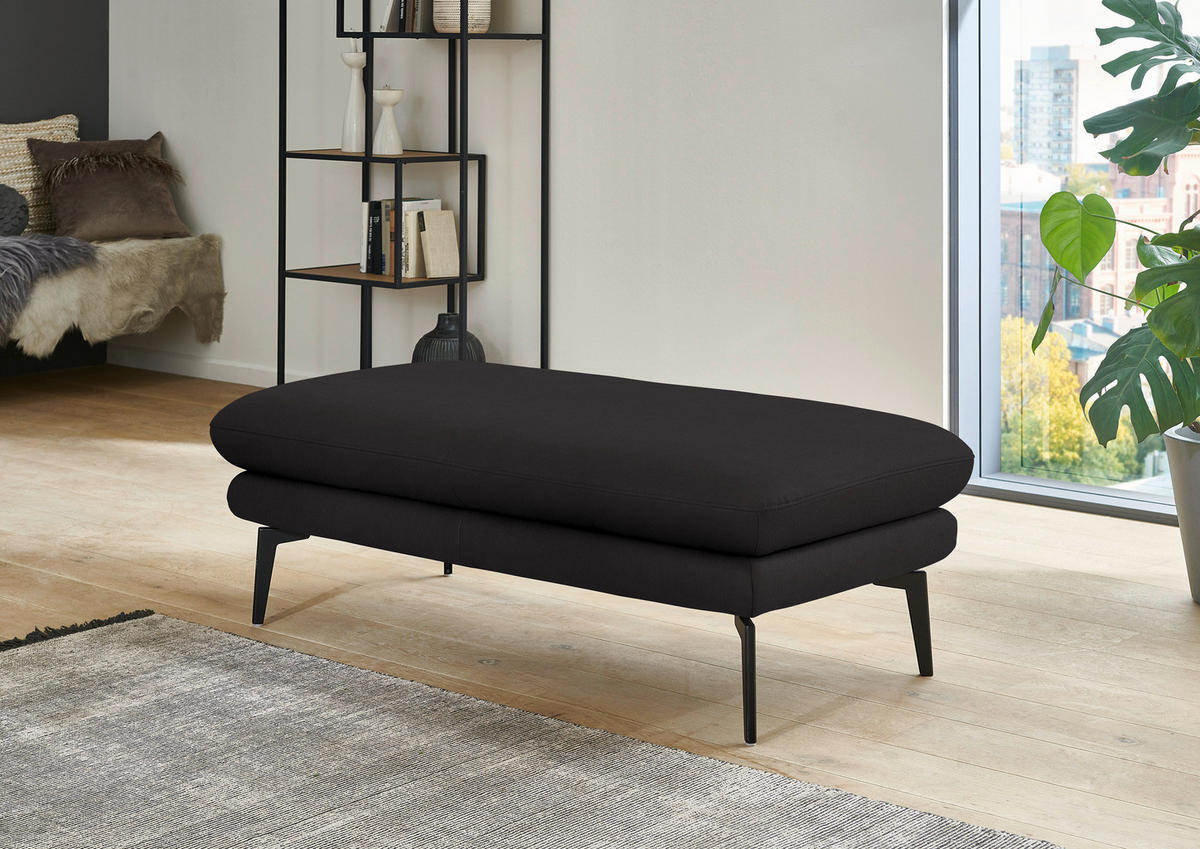 ECKSOFA in Echtleder Dunkelbraun  - Dunkelbraun/Schwarz, Design, Leder/Metall (180/310cm) - Dieter Knoll