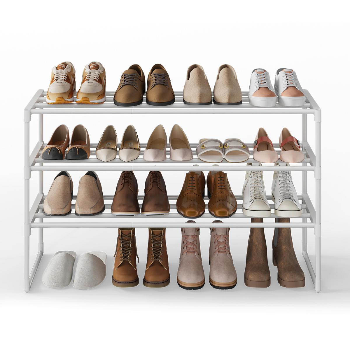 SCHUHREGAL Weiß  - Weiß, Trend, Kunststoff/Metall (92/55/30cm) - Boxxx