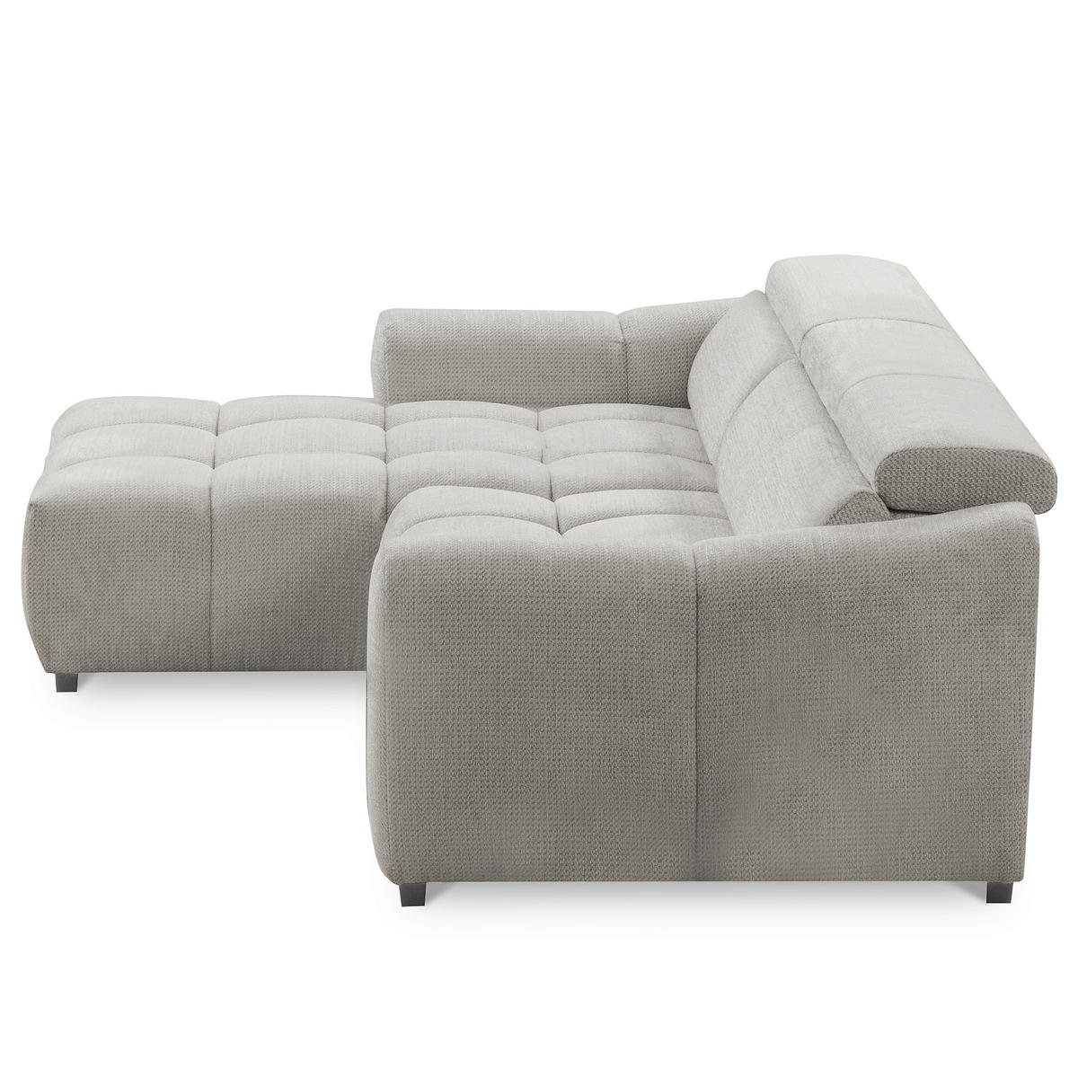 ECKSOFA  Webstoff Greige  - Greige/Schwarz, Design, Kunststoff/Textil (177/274cm) - Livetastic