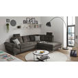 ECKSOFA Anthrazit Velours  - Anthrazit/Hellgrau, KONVENTIONELL, Kunststoff/Textil (275/218cm) - Carryhome