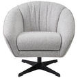 SESSEL in Webstoff Grau  - Schwarz/Grau, Design, Textil/Metall (80/78/80cm) - Dieter Knoll