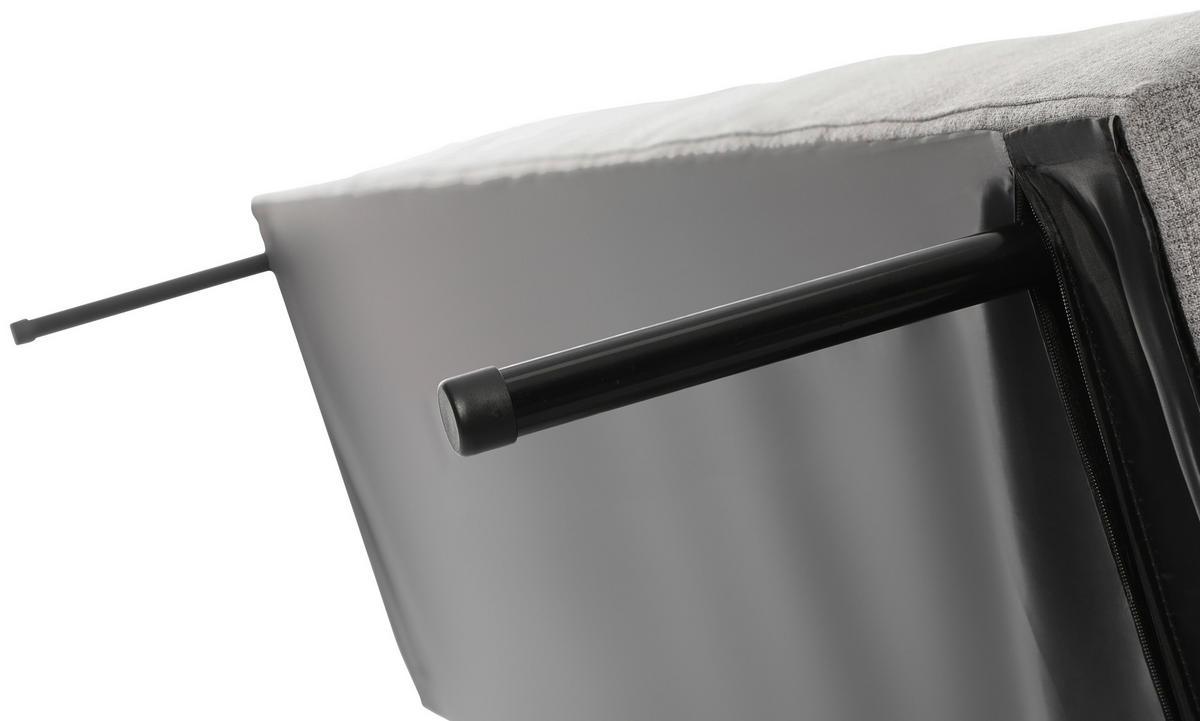 SCHLAFSOFA Leinenoptik Hellgrau  - Hellgrau/Schwarz, Design, Holz/Kunststoff (179/81/85cm) - P & B