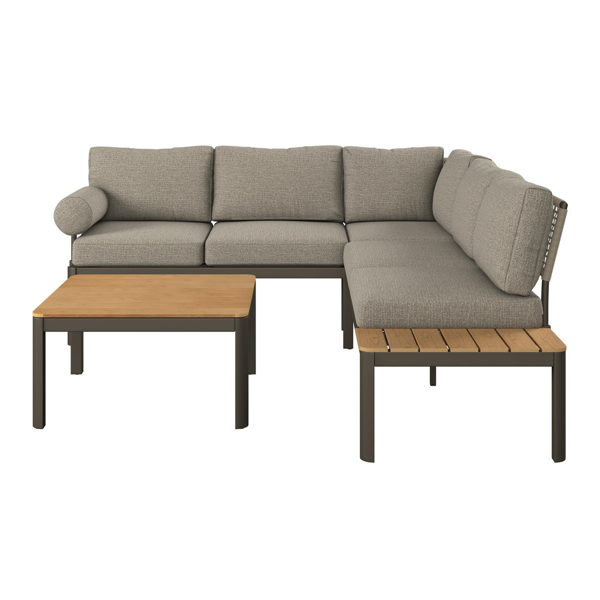 LOUNGE GARNITÚRA 3 részes   239.5/215/83 cm  - natúr színű/Pezsgő, Design, műanyag/textil (239.5/215/83cm) - Amatio