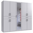 DREHTÜRENSCHRANK  in Weiß  - Schwarz/Weiß, KONVENTIONELL, Glas/Holzwerkstoff (225/208/58cm) - Carryhome