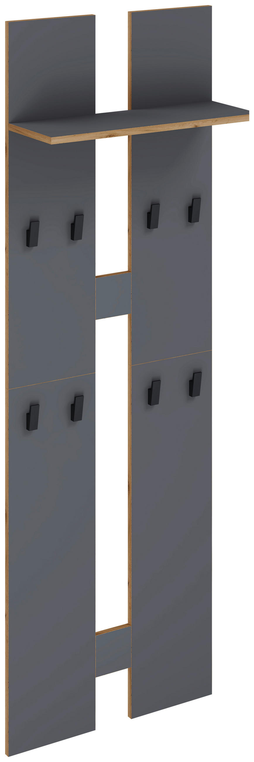 WANDGARDEROBE  in Anthrazit, Honigeiche  - Honigeiche/Anthrazit, Design, Holzwerkstoff (57/170/20cm) - MID.YOU