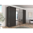 SCHWEBETÜRENSCHRANK  in Graphitfarben  - Chromfarben/Graphitfarben, Design, Holzwerkstoff/Metall (316/223/68cm) - Novel