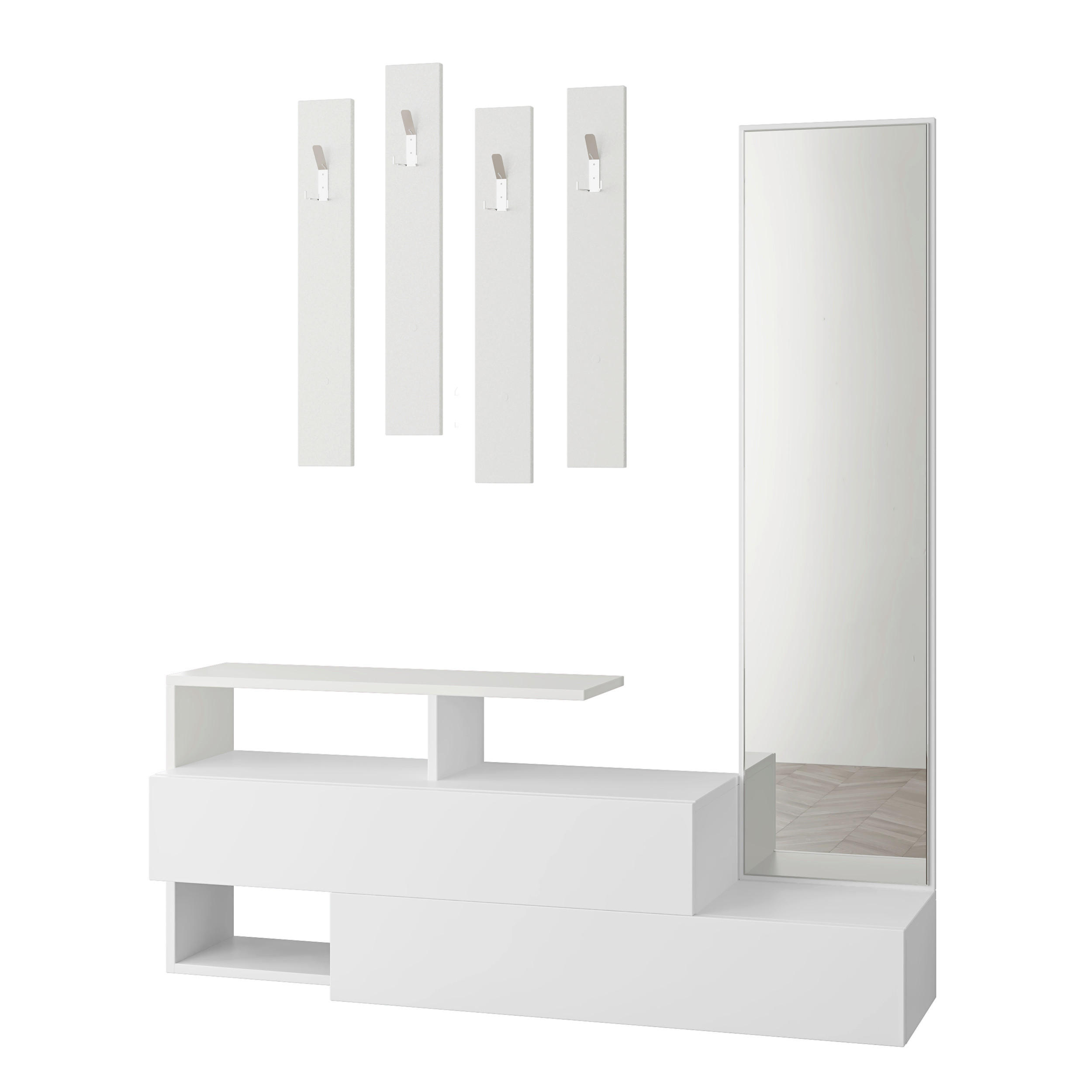 HALLMÖBEL i 137/154/35 cm vit 154/137/35 cm