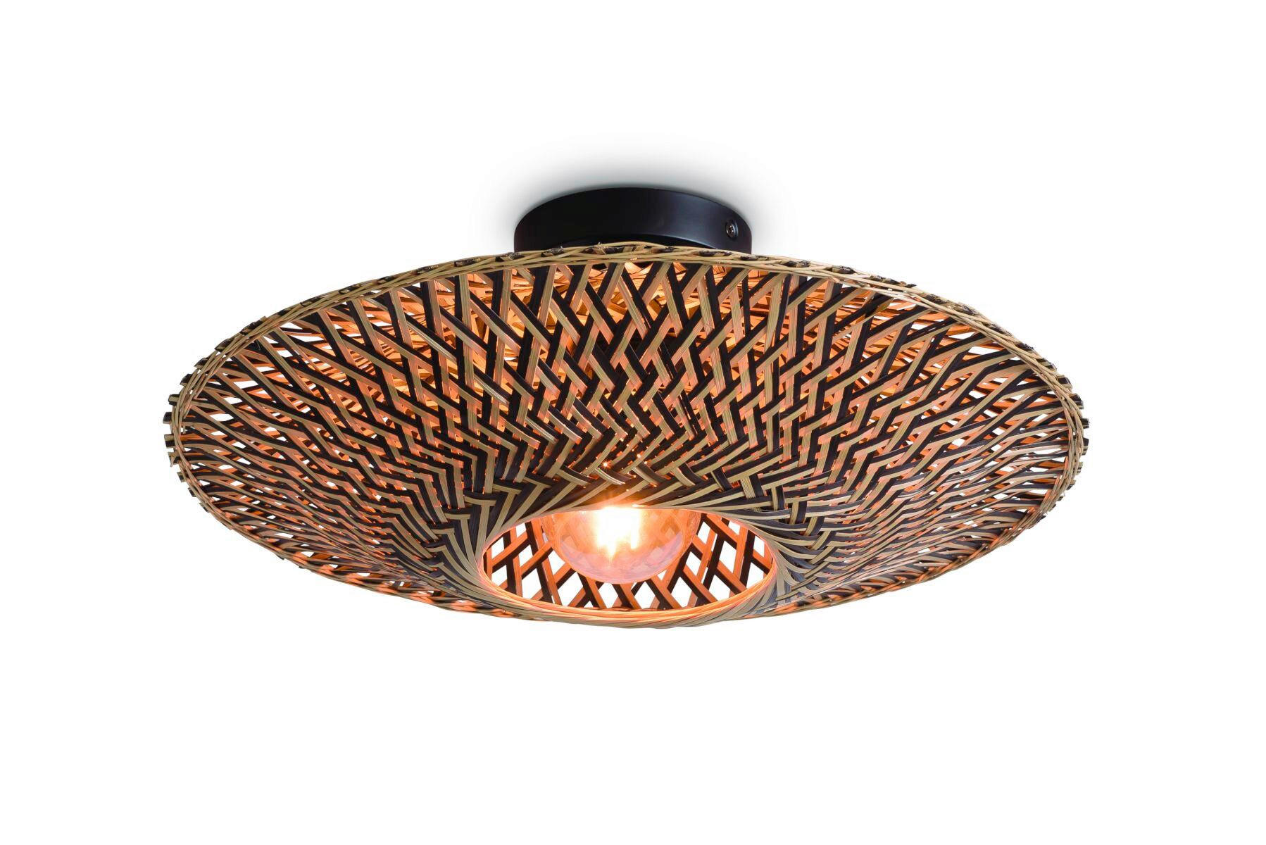 TAKLAMPA Bali 47/26 cm  - ljusbrun/svart, Natur, metall/naturmaterial (47/26cm) - Good & Mojo