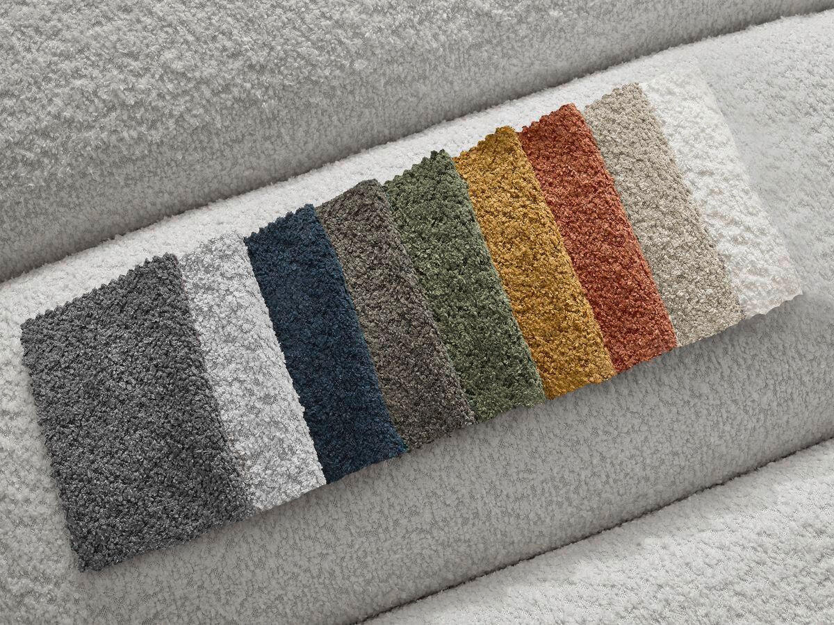 ECKSOFA  ANNECY Hellgrau Bouclé  - Hellgrau/Schwarz, MODERN, Kunststoff/Textil (262/170cm)