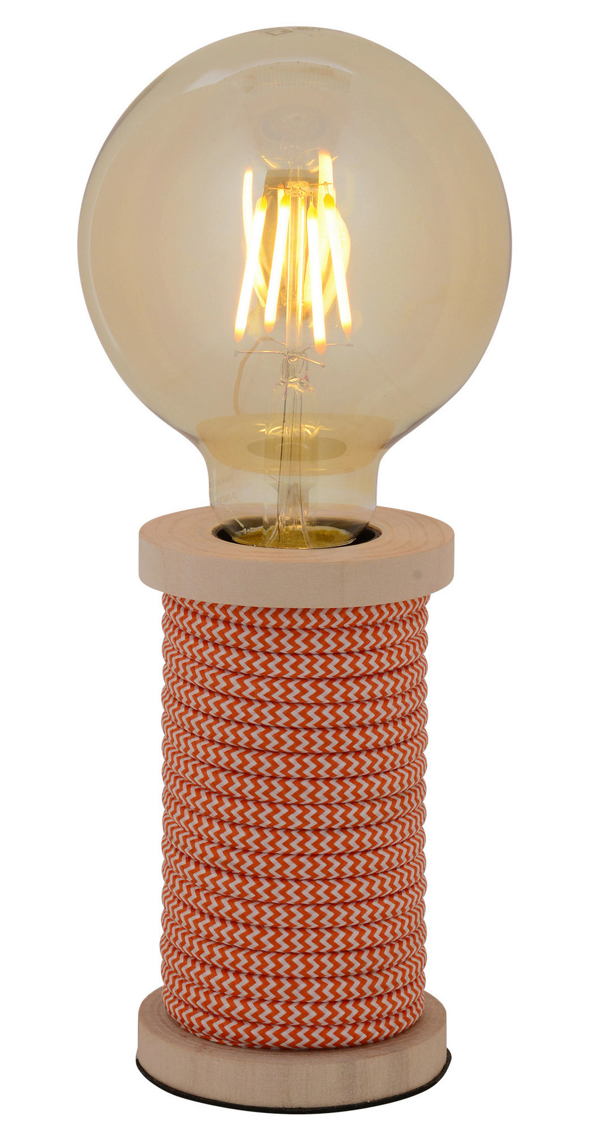 TISCHLEUCHTE 7/12 cm   - Naturfarben/Orange, Design, Holz/Textil (7/12cm) - Näve