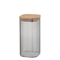 POSODA ZA SHRANJEVANJE  Nea    10/10/20 cm         - svetlo siva, Basics, steklo/les (10/10/20cm) - Kela