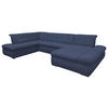WOHNLANDSCHAFT in Mikrofaser Dunkelblau  - Chromfarben/Dunkelblau, KONVENTIONELL, Textil/Metall (216/353/172cm) - MID.YOU