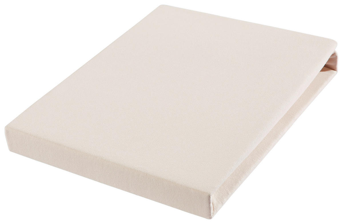 SPANNBETTTUCH FLORENZ Jersey  - Creme, Basics, Textil (90-100/200-220cm) - Novel